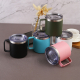 Custom Color logo Office Cup Double Wall Vacuum Insulation Stainless Steel Coffee Mug with Lid