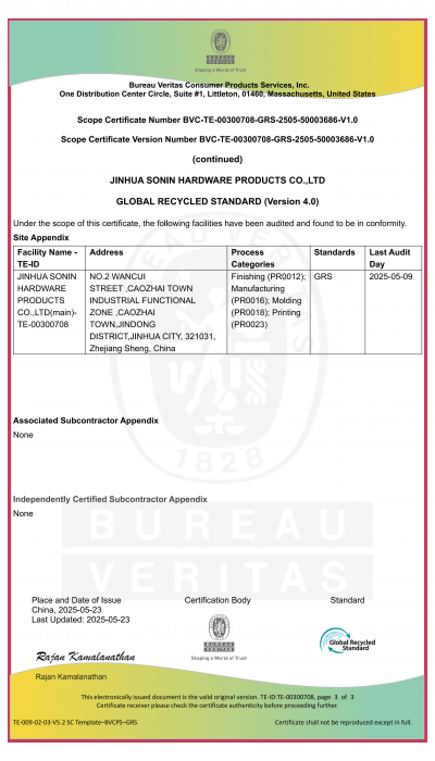 GRS-JINHUA SONIN HARDWARE PRODUCTS  CO. LTD
